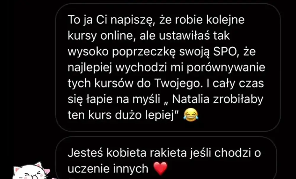 Opinia (wiadomość) — Kursantka