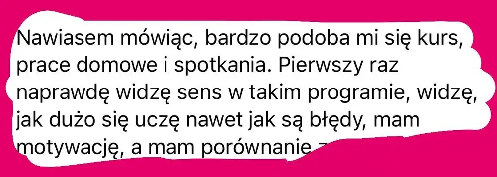 Opinia (wiadomość) — Kursantka